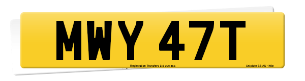 Registration number MWY 47T